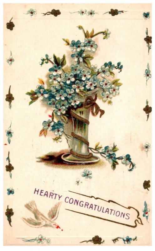 Hearty Congratulations Vase of Violets