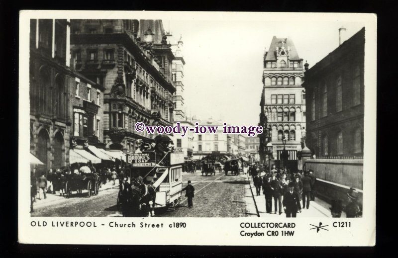 pp2350 - Lancs - Busy View of Church Street in Liverpool c1890 - Pamlin postcard