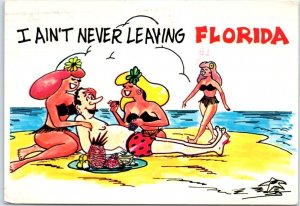 M-48625 Man and Women on the Beach Art Print I Ain't Never Leaving Florida