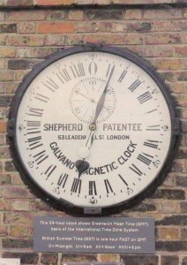 Shepherd & Patentee Galvano Magnetic Greenwich Mean Time London Clock Postcard