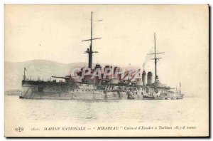 Postcard Old Boat Mirabeau Breastplate d & # 39escadre has turbines