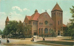 Elgin Illinois First Congregational Church 1912 Postcard #61013 Rotograph 13091