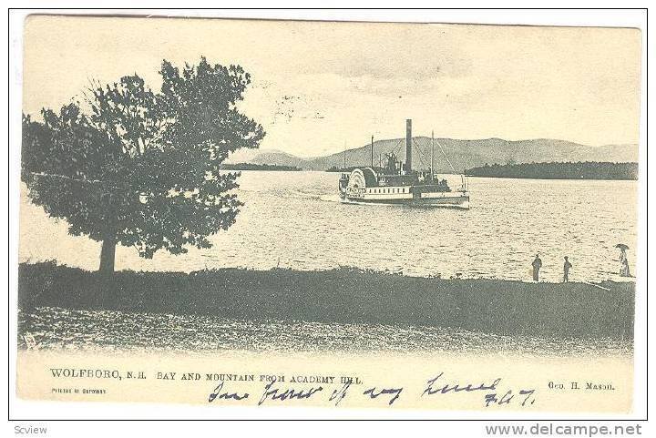 Bay & Mountain From Academy Hall, Wolfboro, New Hampshire, PU-1907