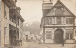 Port Essington BC Street Scene Men Dogs Unused Real Photo Postcard E80