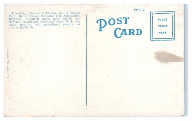 Early 1900s Surgery Building, US Veterans Hospital No. 63, Lake City FL Postcard