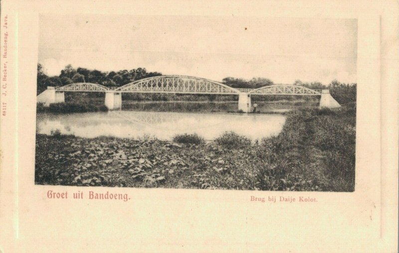 Indonesia Groet uit Bandoeng Brug bij Daije Kolot Bandung 04.84