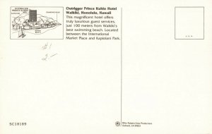 Postcard Outrigger Prince Kuhlo Hotel Hawaii