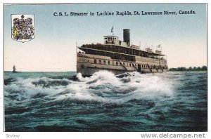 C.S.L. Steamer in Lachine Rapids, St. Lawrence River, Canada, 00-10s