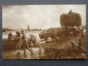 Country Life THE LOAD OF HAY Salon (Andre Marchand) c1910 RP Postcard by EAS