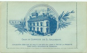 Postal Card Casa De Corres De El Salvador Billete Postal Servicio Exterior
