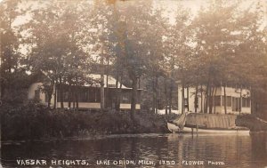 Lake Orion Michigan Vassar Heights Cottages Real Photo Postcard AA72302