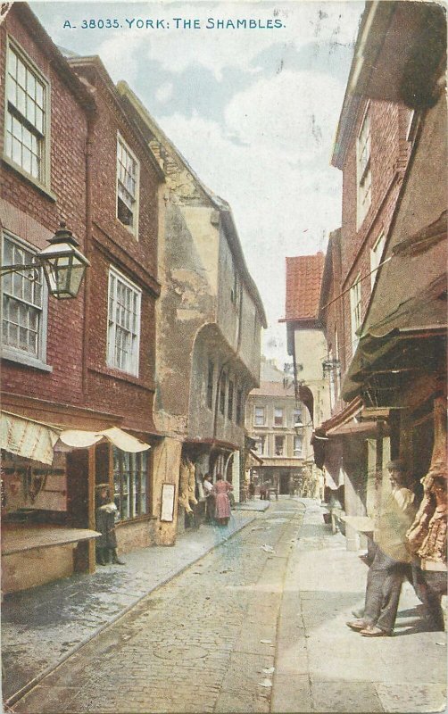 Postcard England York the Shambles Street view