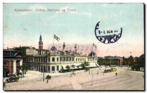 Postcard Old Kjobenhavn Cirkus National Og Tivoli Denmark