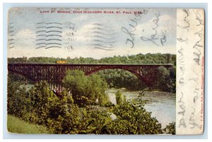 1910 Lake St. Bridge Over Mississippi River, St. Paul Minnesota MN Postcard