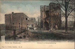 Santpoort-Zuid Netherlands Ruine van Brederode Castle Ruins c1910 Postcard