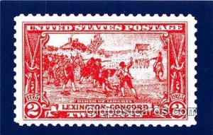 Birth of Liberty Lexington, Concord Stamp Unused 