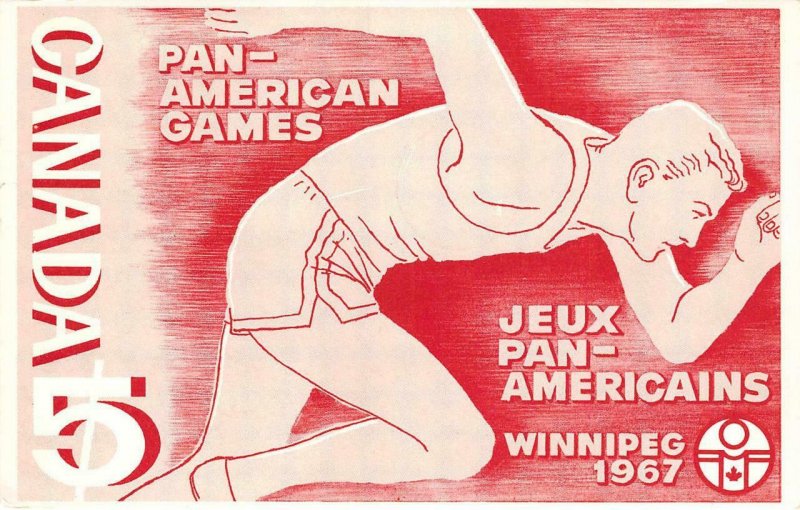 Jeux Pan-Americains Winnipeg Pan American Games 1967 Stamp Vintage Postcard