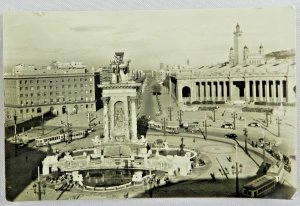 Monumental Fountain at the Center of Placa d'Espanya RPPC - Vintage Postcard