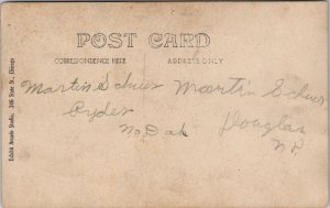 RPPC Two Ryder North Dakota Men Derby Bowler Hats c1910 Studio Postcard W13