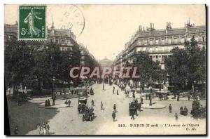 Old Postcard Paris L & # 39Avenue L & # 39Opera