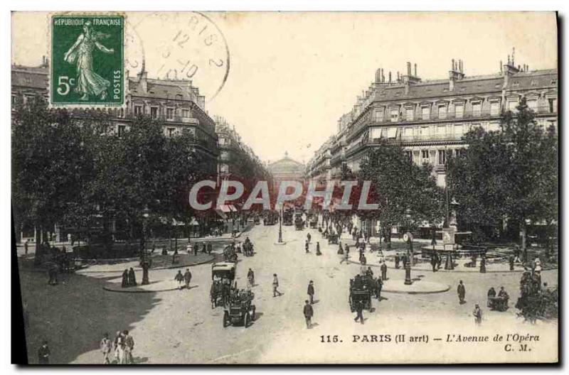 Old Postcard Paris L & # 39Avenue L & # 39Opera