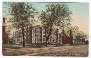 Central High School State Street Springfield Massachusetts 1910c postcard