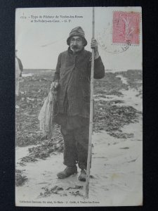 France NORMANDY Saint Valery en Caux - Portrait FISHERMAN c1902 UB Postcard