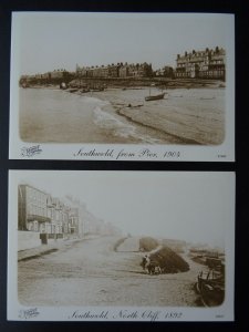 Suffolk 2 x SOUTHWOLD NORTH CLIFF (2) Reproduction Postcards of c1892 by Frith