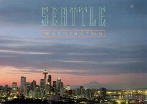 Washington Seattle Skyline At Night