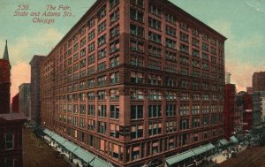 Vintage Postcard 1913 Fair Building Historic Landmark State & Adams Chicago ILL