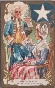 Patriotic Postcard George WashingtonAdopting Five Pointed Star 1912