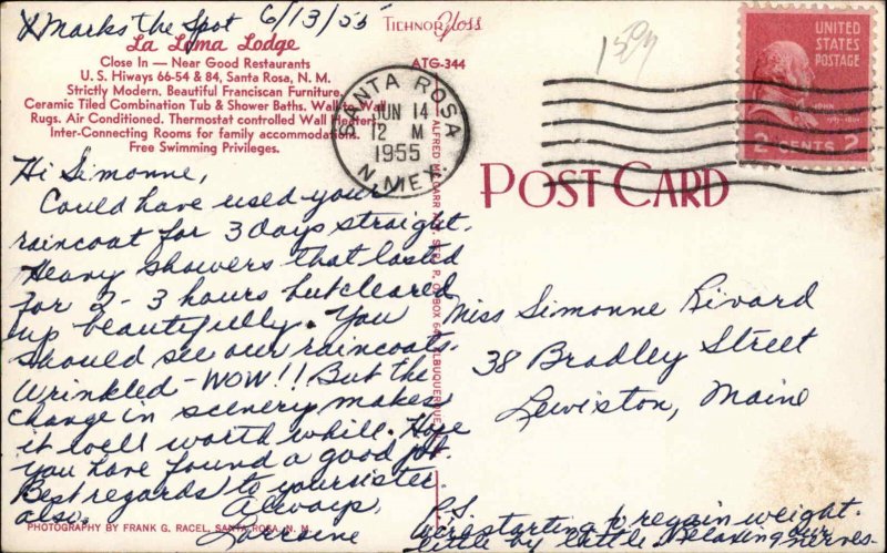 Santa Rosa New Mexico NM La Loma Lodge 1950s-60s Vintage Postcard