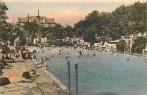 Postcard 1952 Virginia Harrisburg Hudson Memorial Pool Bible VA24-4372