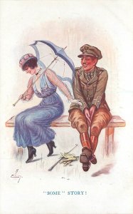 Postcard A/S Ellam Some Story WWI Soldier & Woman Pulman 200