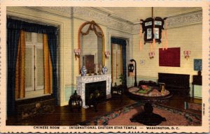 Linen Postcard Chinese Room International Eastern Star Temple Washington D.C.