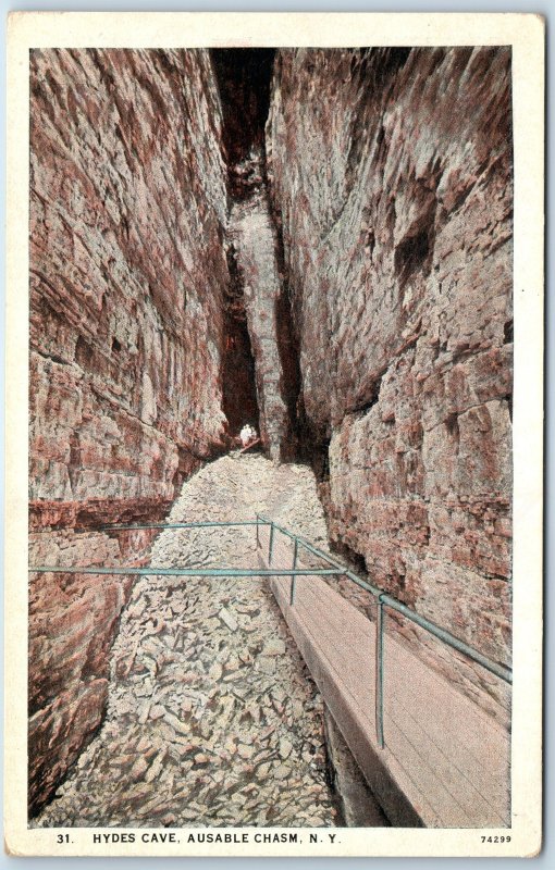 c1920s Ausable Chasm, NY Hydes Cave Nature Spelunking UNP Teich Postcard A253