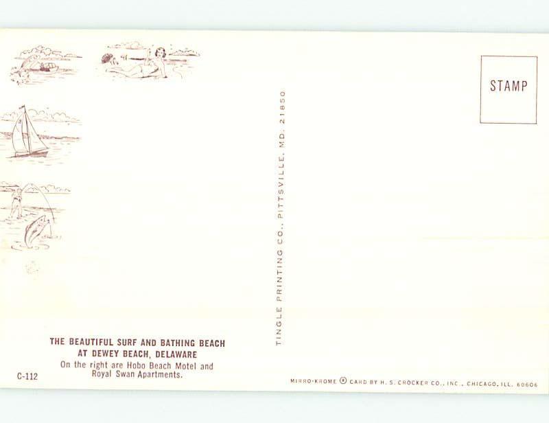 Unused Pre-1980 GREETINGS FROM BEACH Dewey Beach Delaware DE M6797@