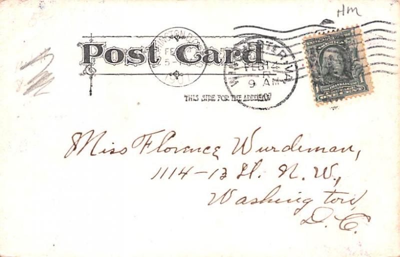 Valentines Day 1901 writing on front