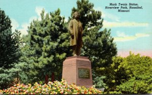 Missouri Hannibal Riverview Park Mark Twain Statue Curteich