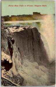 Postcard NY Niagara Falls - Horse Shoe Falls In Winter