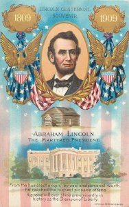 President Abraham Lincoln Birthday Celebration Patriotic Tuck Embossed postcards 