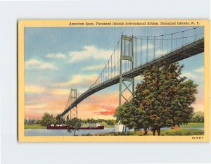 Postcard American Span, Thousand Islands International Bridge, New York