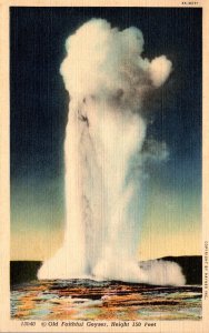 Yellowstone National Park Old Faithful Geyser 1938 Curteich