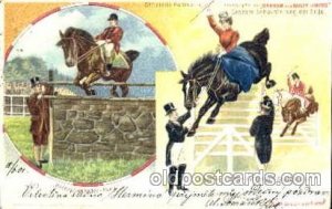 Barnum & Bailey Horse jumping 1901 light corner wear postal used, writing on ...