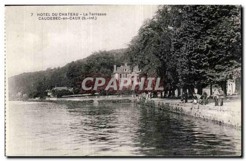 Caudebec-en-Caux Old Postcard Terrace Hotel du chateau