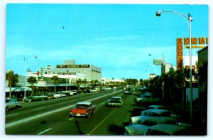 Hollywood FL Florida Boulevard Postcard 1950s Downtown