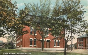 Vintage Postcard High School Rockland ME  Knox County