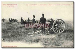 Postcard Old School Army Field Artillery fire has 75 progressive Shooting