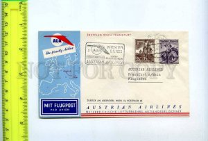 254882 AUSTRIA AUA Airlines Wien Frankfurt First flight 1953 special postmark