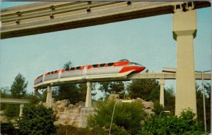 Disneyland Monorail Anaheim California 1965 to Worcester Mass Postcard X7